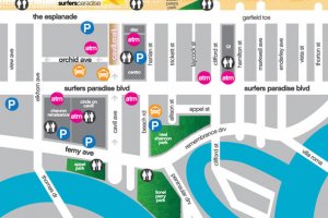 Surfers Paradise Beachfont Markets Map